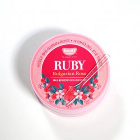 PETITFEE KOELF Ruby & Bulgarian Rose Eye Patch Гидрогелевые патчи для глаз с болгарской розой