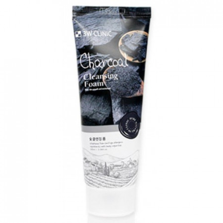 3W Clinic Charcoal Cleansing Foam 100ml - Очищающая пенка с углём для жирной и комбинированной кожи