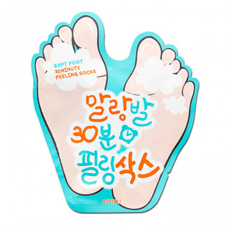 Пилинг-носочки A'Pieu Soft Foot 30 Minute Peeling Socks Отшелушивающие пилинговые носочки с АНА и ВНА кислотами