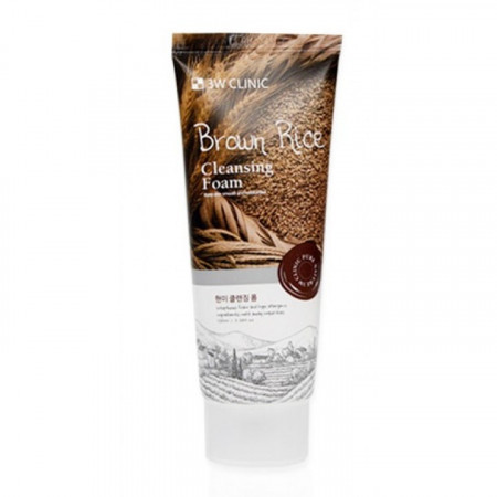 Пенка для умывания 3W Clinic Brown Rice Foam Cleansing Нежная пенка для умывания на основе коричневого риса