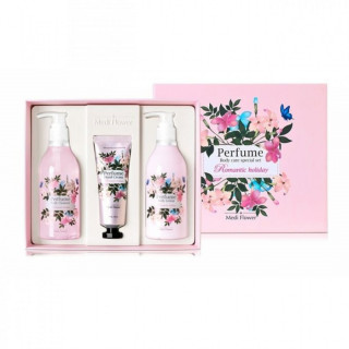 Medi Flower Набор средств для ухода за телом c цветочным ароматом Body Care Special Set Perfume Romantic Holiday, 300/300 мл /80 гр