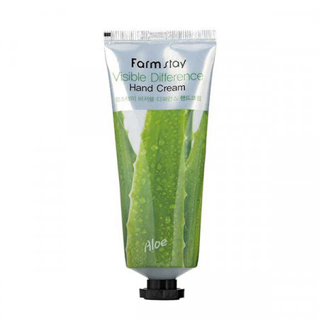 КРЕМ ДЛЯ РУК С ЭКСТРАКТОМ АЛОЭ ВЕРА FARMSTAY VISIBLE DIFFERENCE HAND CREAM ALOE VERA