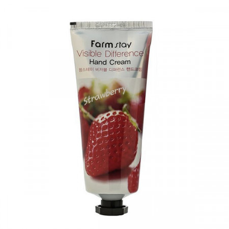 Крем для рук с экстрактом клубники FarmStay Visible Difference Hand Cream Strawberry