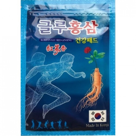Лечебный пластырь с глюкозамином и красным женьшенем Korean Glu Red Ginseng Greenon 20 шт