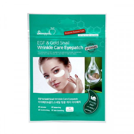 Патчи под глаза тканевые EGF & Gold Snail Wrinkle Care Eye Patch, Skinapple 30 штук