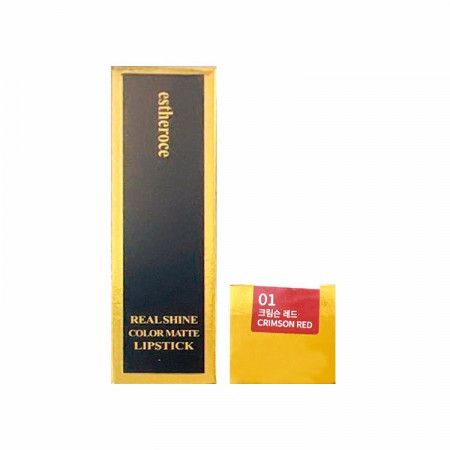 3111 DEOPROCE ESTHEROCE REAL SHINE COLOR MATTE LIPSTICK #01 CRIMSON RED (3.5gr)