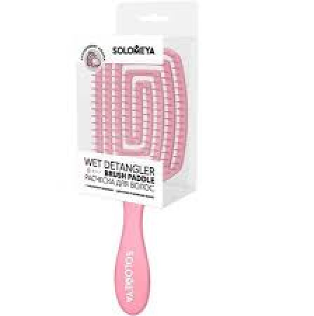 [SOLOMEYA] Расческа для сухих и влажных волос АРОМАТ КЛУБНИКИ лопатка Solomeya Wet Detangler Brush Paddle Strawberry, 1 шт.