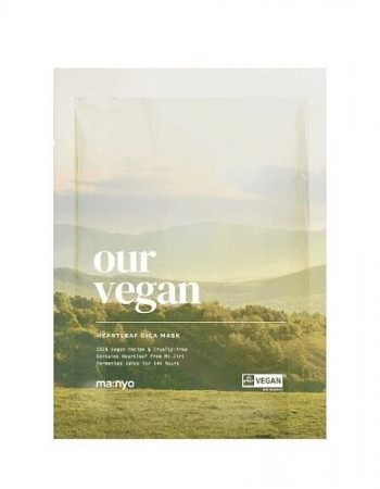 Manyo Our Vegan HeartLeaf Cica Mask Веганская тканевая успокаивающая маска с центеллой 25мл