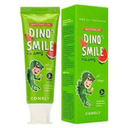 Паста зубная детская со вкусом арбуза CONSLY Dino's Smile Kids Gel Toothpaste Watermelon