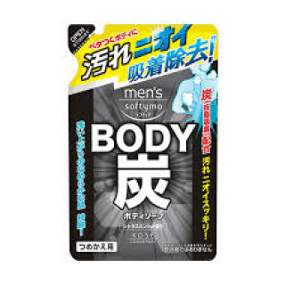 Kose Cosmeport Men's Softymo Мужской гель для душа с древесным углем Глубокое очищение и уход цитрусово-мятный аромат 400 мл запасной блок