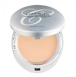 Пудра осветляющая со сменным блоком Collagen Whitening moisture two way cake #13, 26 гр, ENOUGH,