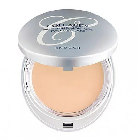 Пудра осветляющая со сменным блоком Collagen Whitening moisture two way cake #13, 26 гр, ENOUGH,