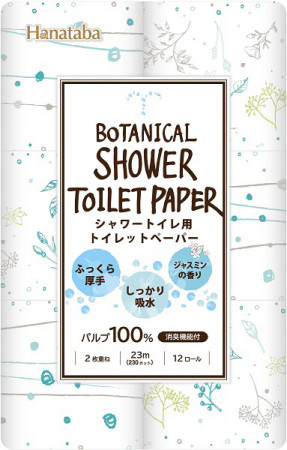 Marutomi Botanical Shower Туалетная бумага двухслойная, 23 м, 12 рулонов