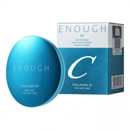 Пудра для лица + запасной блок (R)ENOUGH Collagen 3X Moisture Two-way Cake SPF28 PA++ #21N [13g+13g]