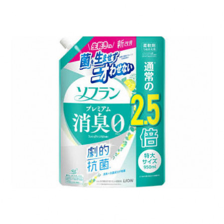Lion Soflan Premium Deodorizer Zero 0 Кондиционер для белья защищающий от неприятного запаха до вече